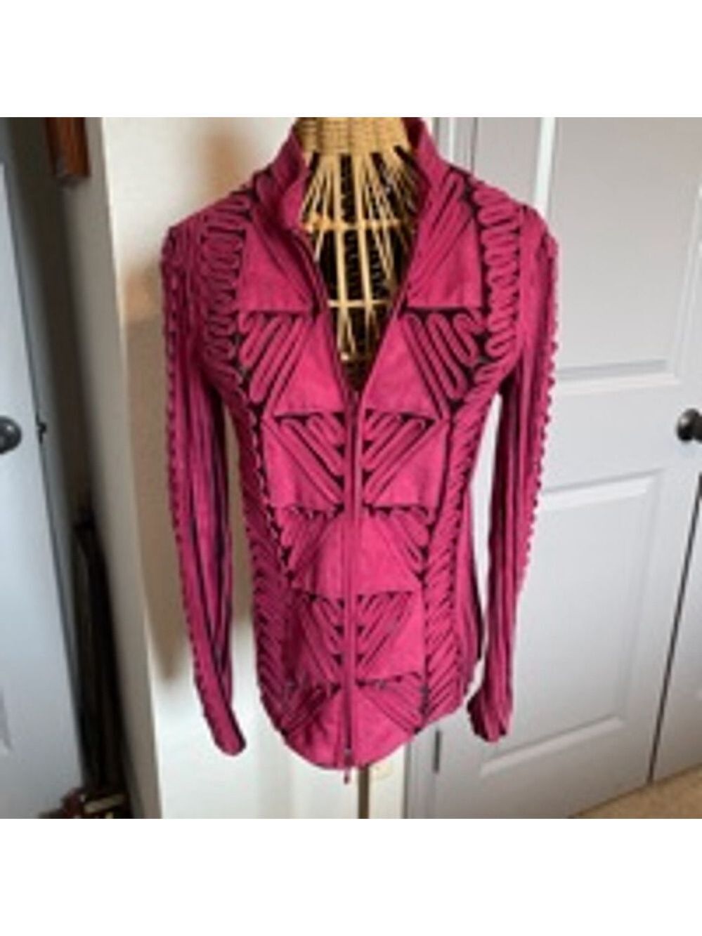 Women's Andrea Rosati Jacket, Size 8, BurgundyMagenta
